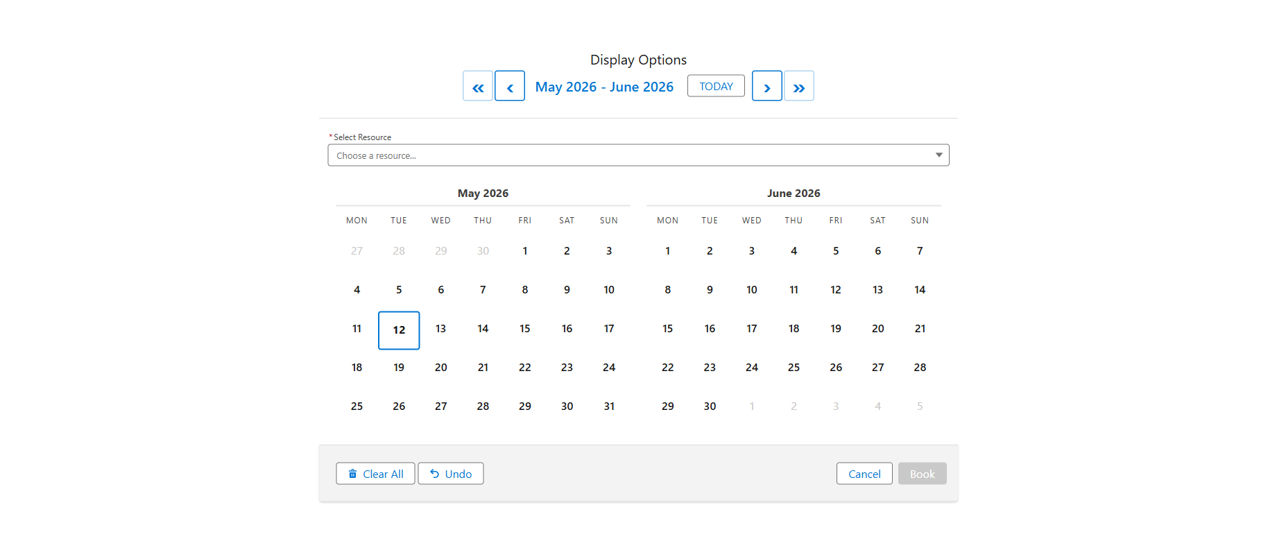 MultiDatePick Booking component running in a Salesforce Screen Flow